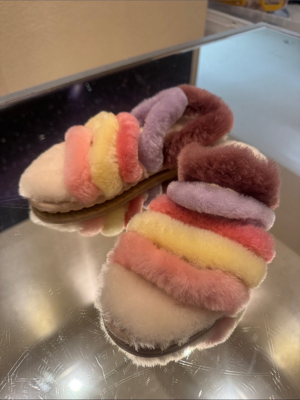 EMU Australia Sheep Fur Fluffy Pastel Slippers